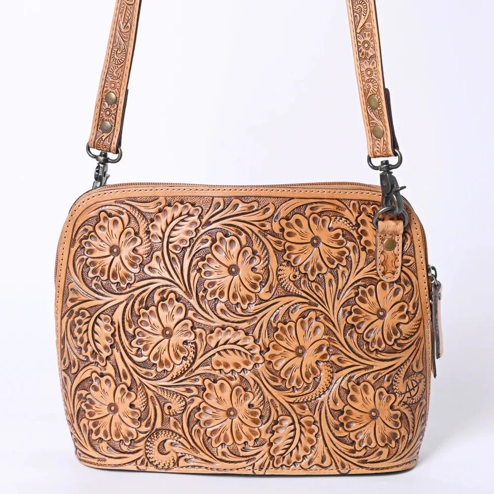 Peak Park Hand Tooled Leather Crossbody Purse