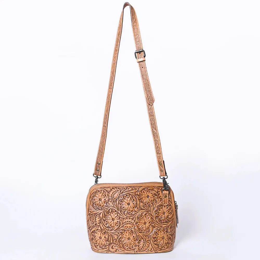 Peak Park Hand Tooled Leather Crossbody Purse