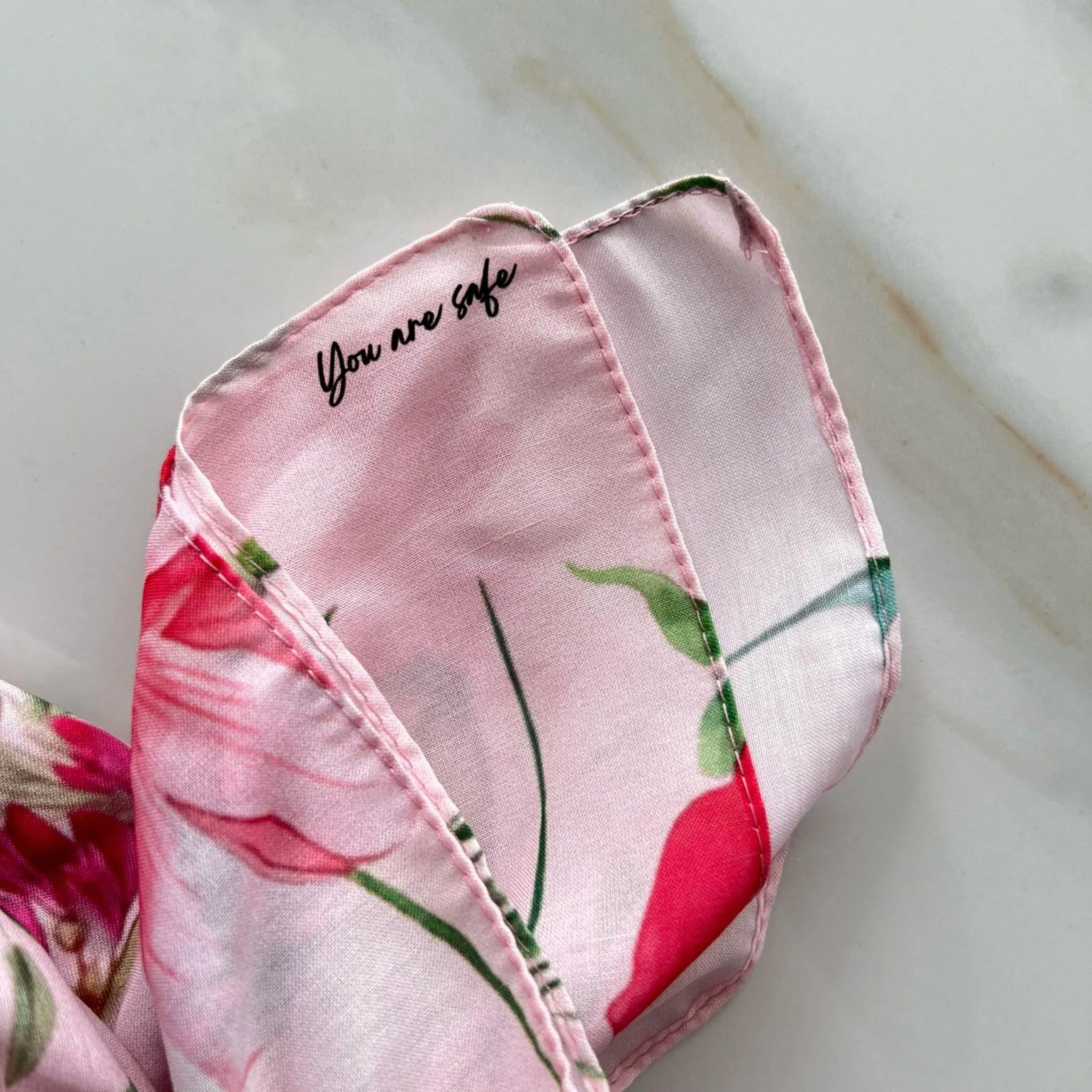 Pink Floral Headscarf by Valeri Many Styles