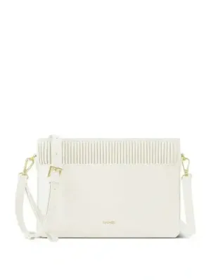 Pleated Cream Pouch Bag