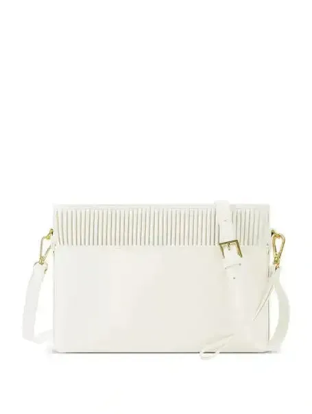 Pleated Cream Pouch Bag