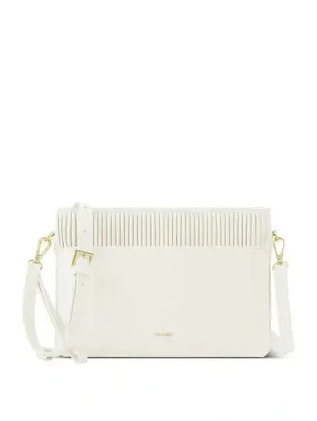 Pleated Cream Pouch Bag