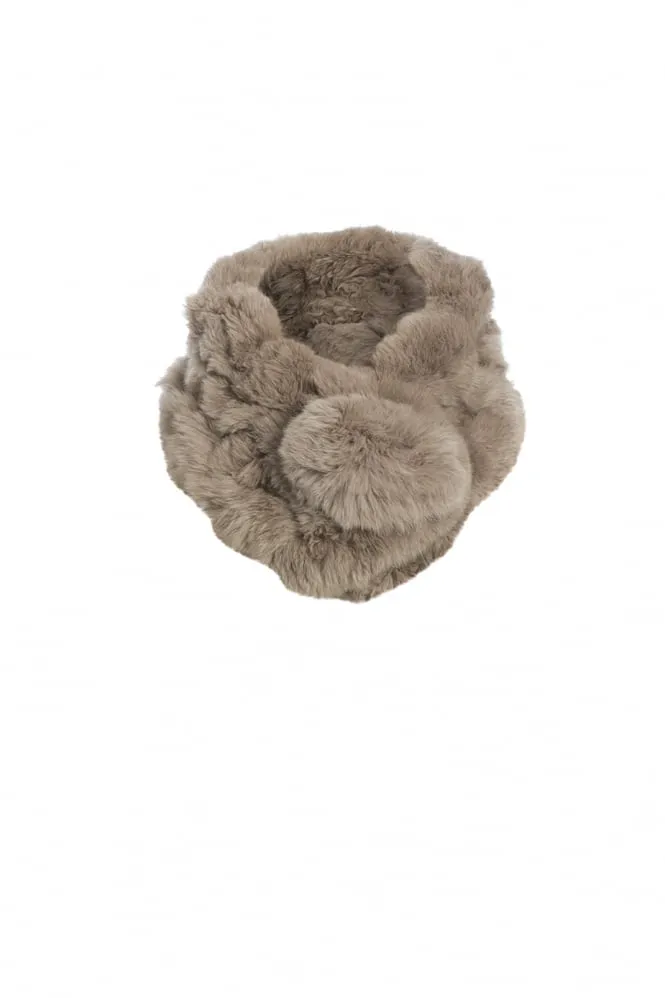 Pomarolo Fur Neck Scarf in Mocha