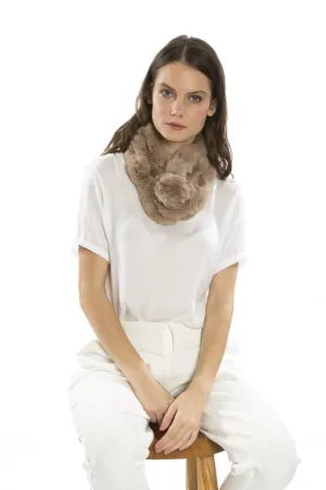 Pomarolo Fur Neck Scarf in Mocha