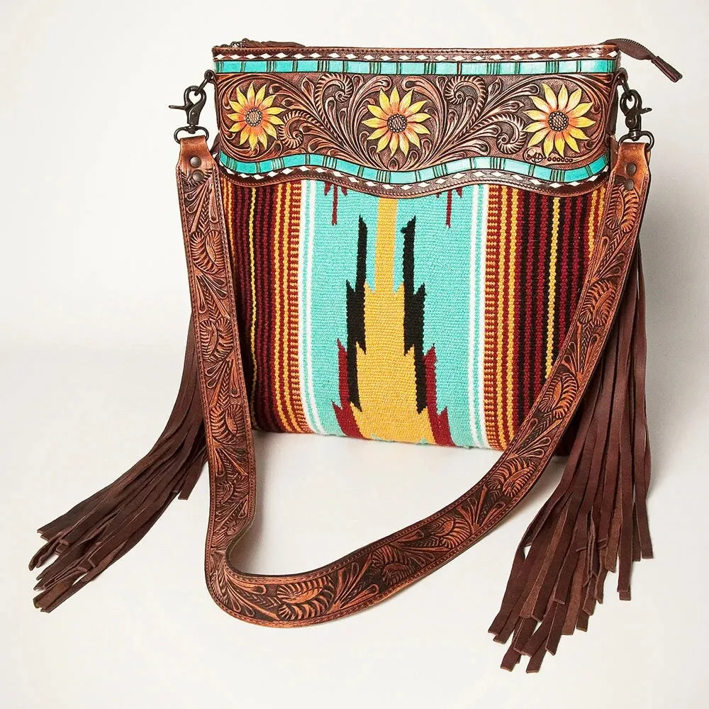 Prairie Village Western Leather Crossbody Purse
