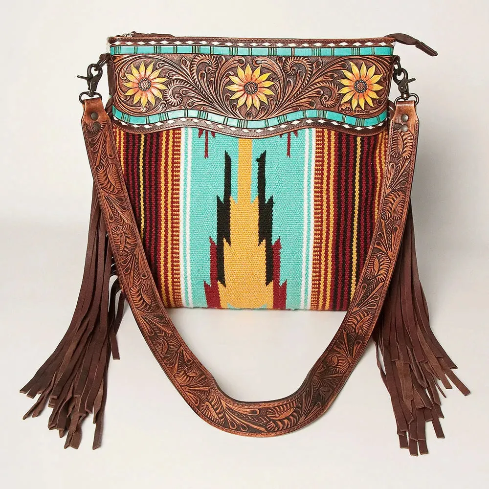 Prairie Village Western Leather Crossbody Purse