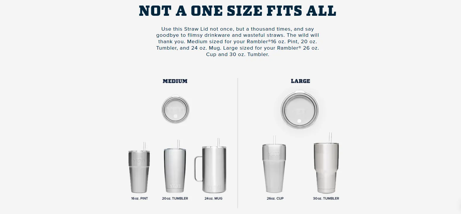 Rambler Tumbler Straw Lid - Large Fit