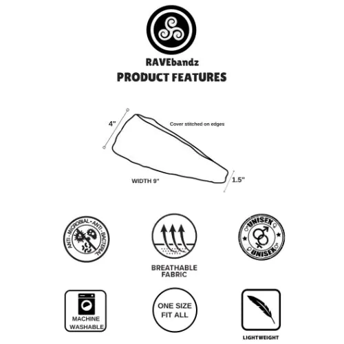 RAVEbandz The Pro - Wide Stretch Headband (Python)