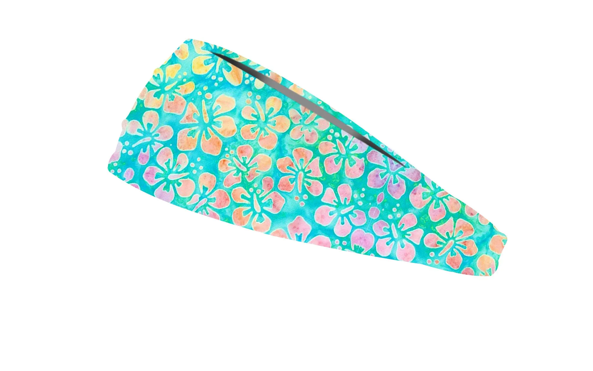 RAVEbandz The Pro - Wide Stretch Headband (Watercolor Hibiscus)