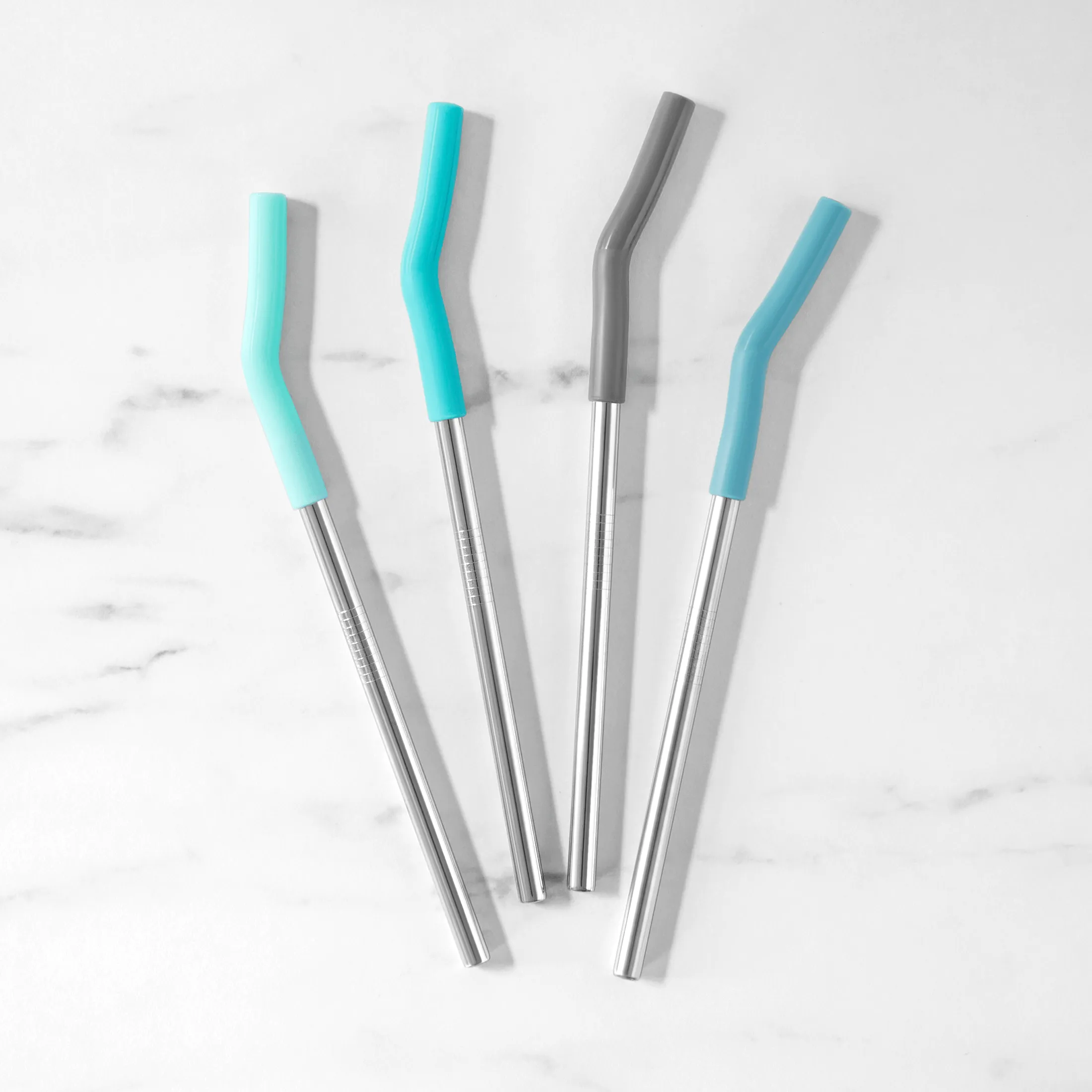 Reusable Straws with Removable Silicone Head and Brush (5 Piece Set)