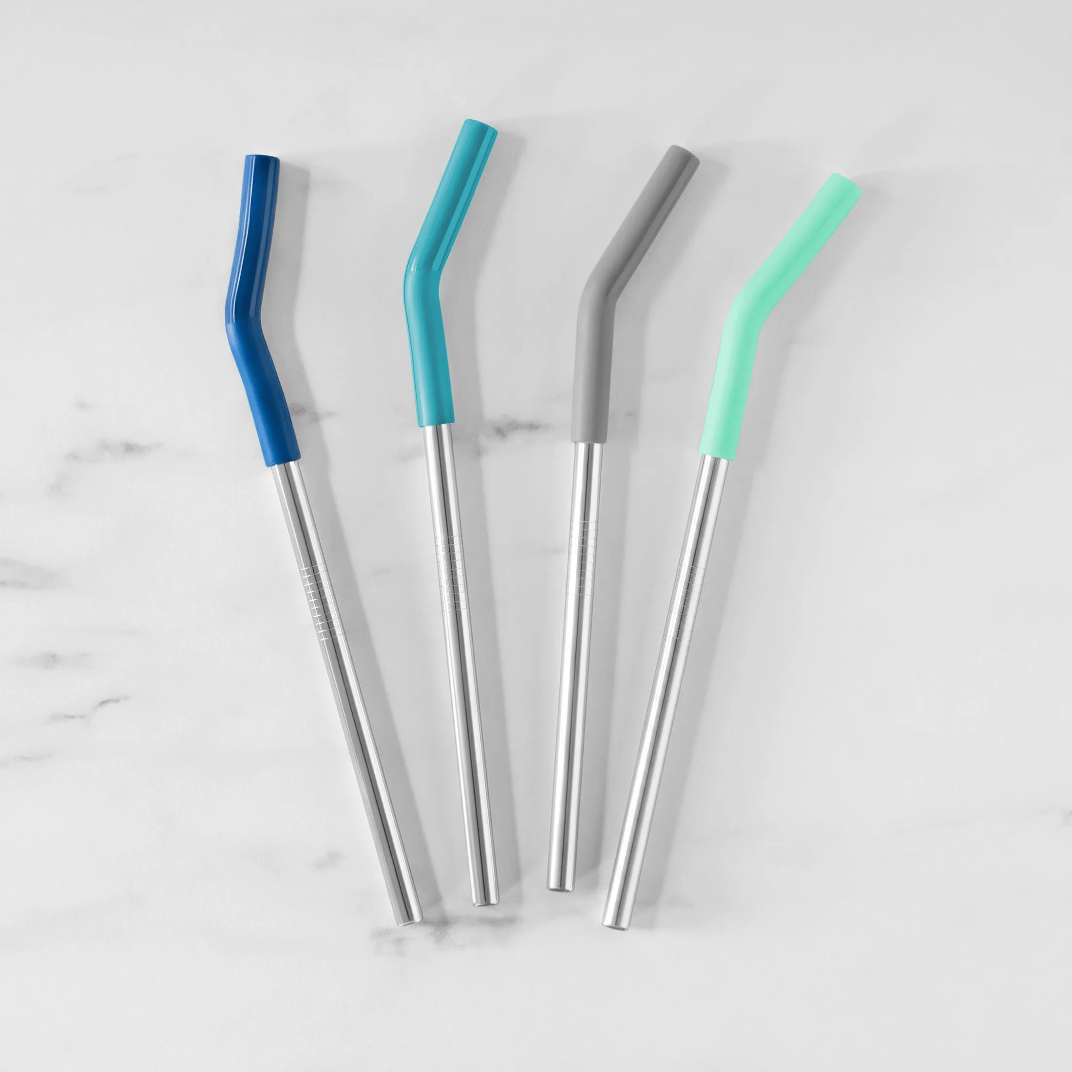 Reusable Straws with Removable Silicone Head and Brush (5 Piece Set)