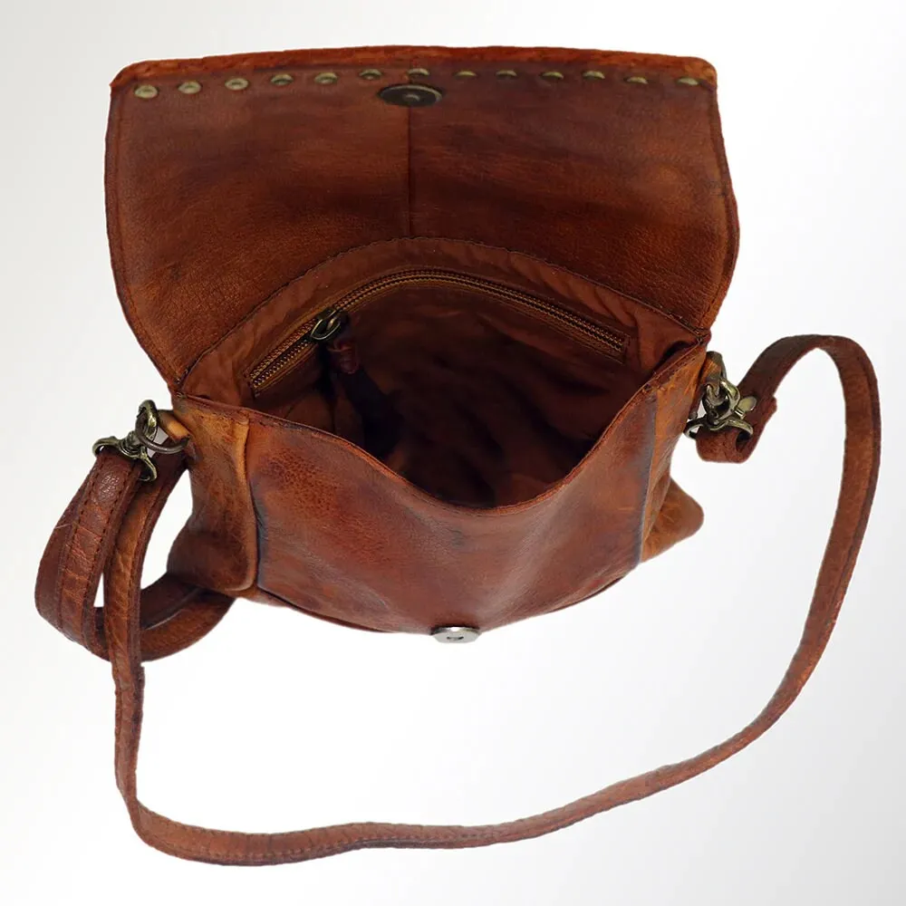 Ripley Tan Vintage Leather Crossbody Purse