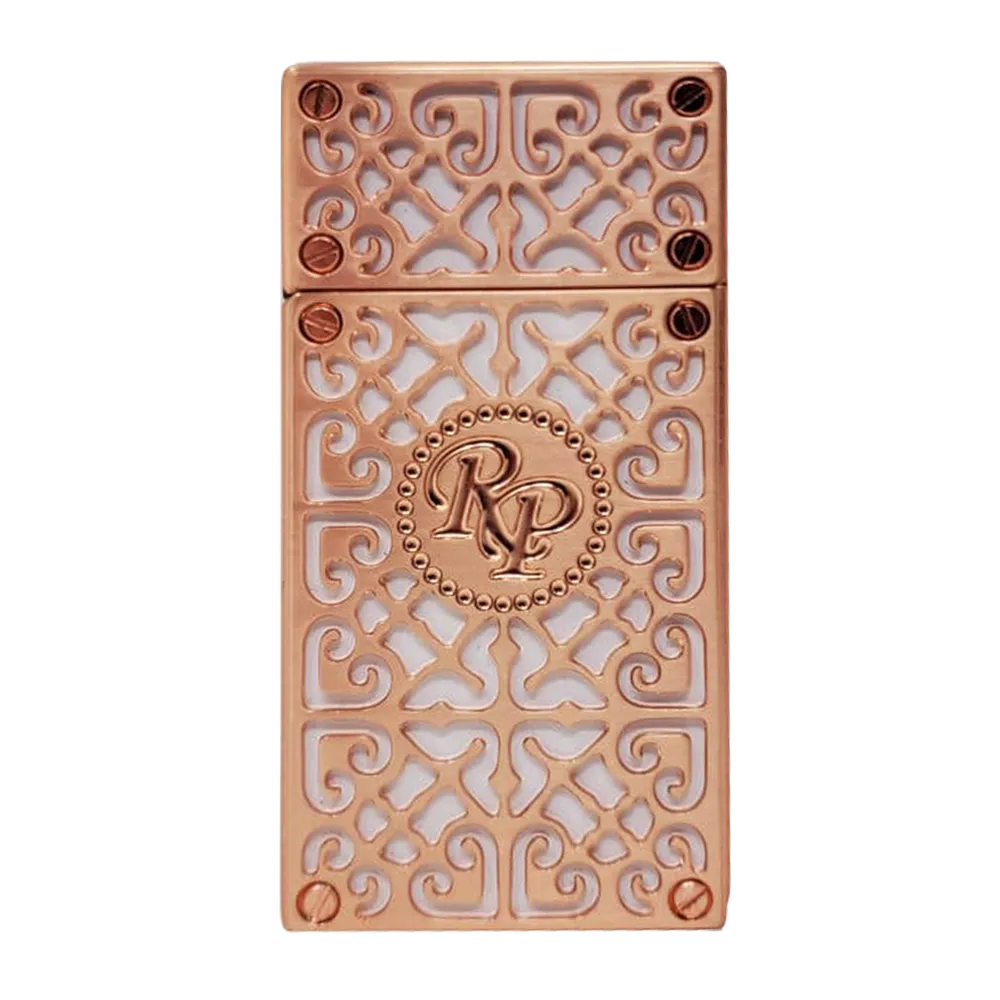 Rocky Patel Burn Lighter White & Rose Gold Body & Plates