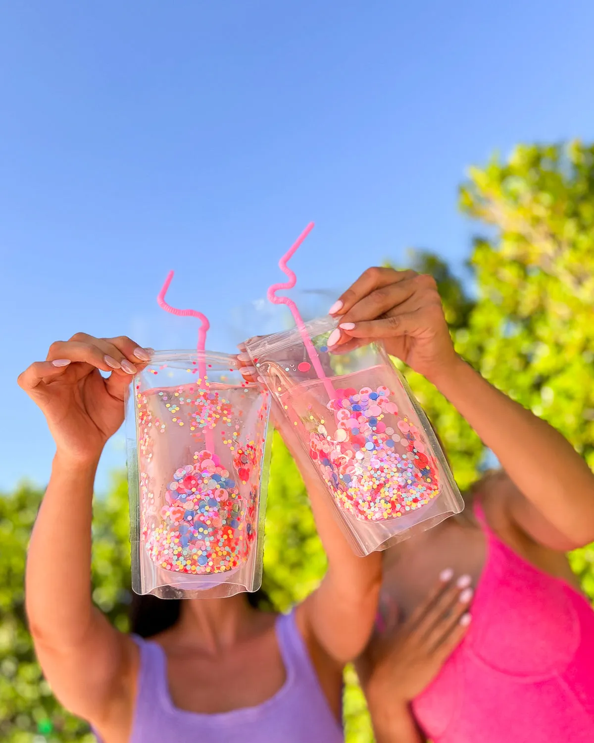 Say Cheers Reusable Confetti Hydration Pouches (Set of 8)