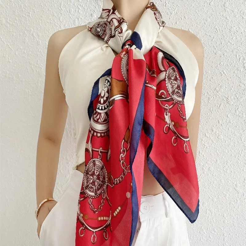 Shanghai Story Spring Artificial Silk Women's Satin Scarf Printed All-matching Scarf 90 Large Kerchief Mother's Day Gift