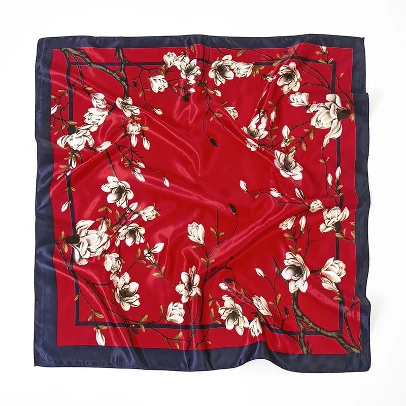 Shanghai Story Spring Artificial Silk Women's Satin Scarf Printed All-matching Scarf 90 Large Kerchief Mother's Day Gift