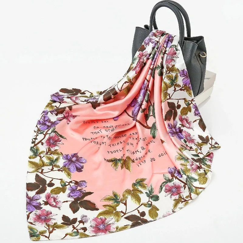 Shanghai Story Spring Artificial Silk Women's Satin Scarf Printed All-matching Scarf 90 Large Kerchief Mother's Day Gift