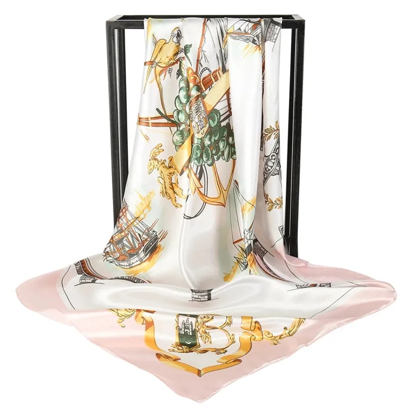 Shanghai Story Spring Artificial Silk Women's Satin Scarf Printed All-matching Scarf 90 Large Kerchief Mother's Day Gift