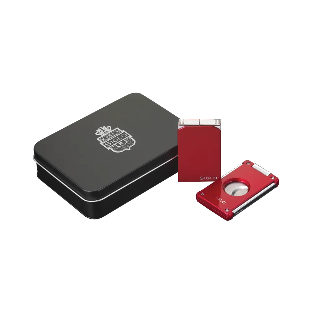 Siglo Lighter & Cutter Set Red