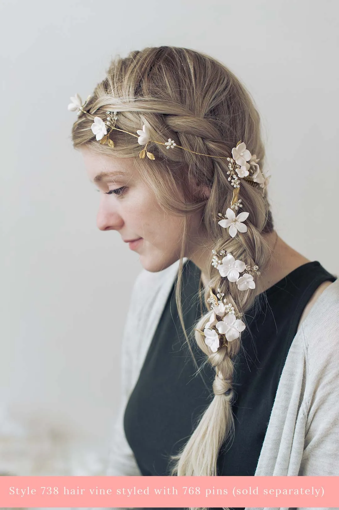 Simple sugar blossom hair vine - Style #738