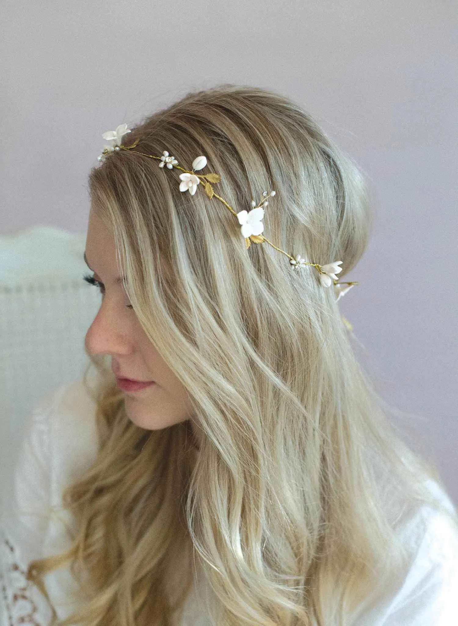 Simple sugar blossom hair vine - Style #738