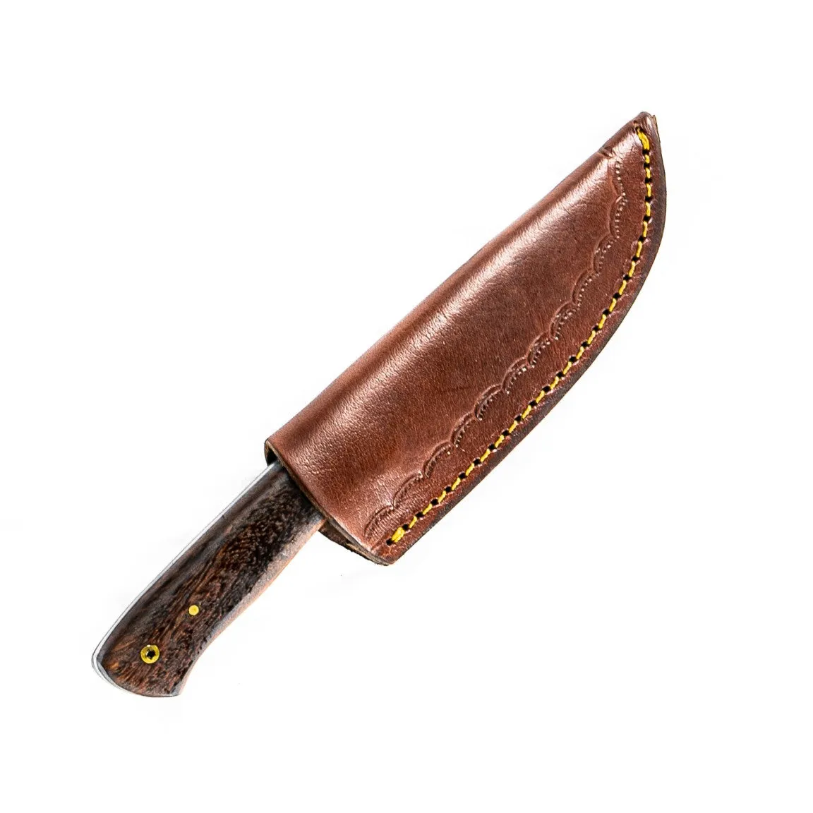 Skinning Knife/ Skinner Knife- High Carbon Damascus Steel- Dark Wood- 10"
