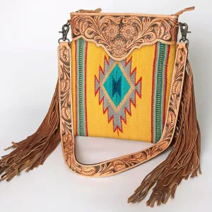 Skyler Yellow Western Leather Crossbody Purse