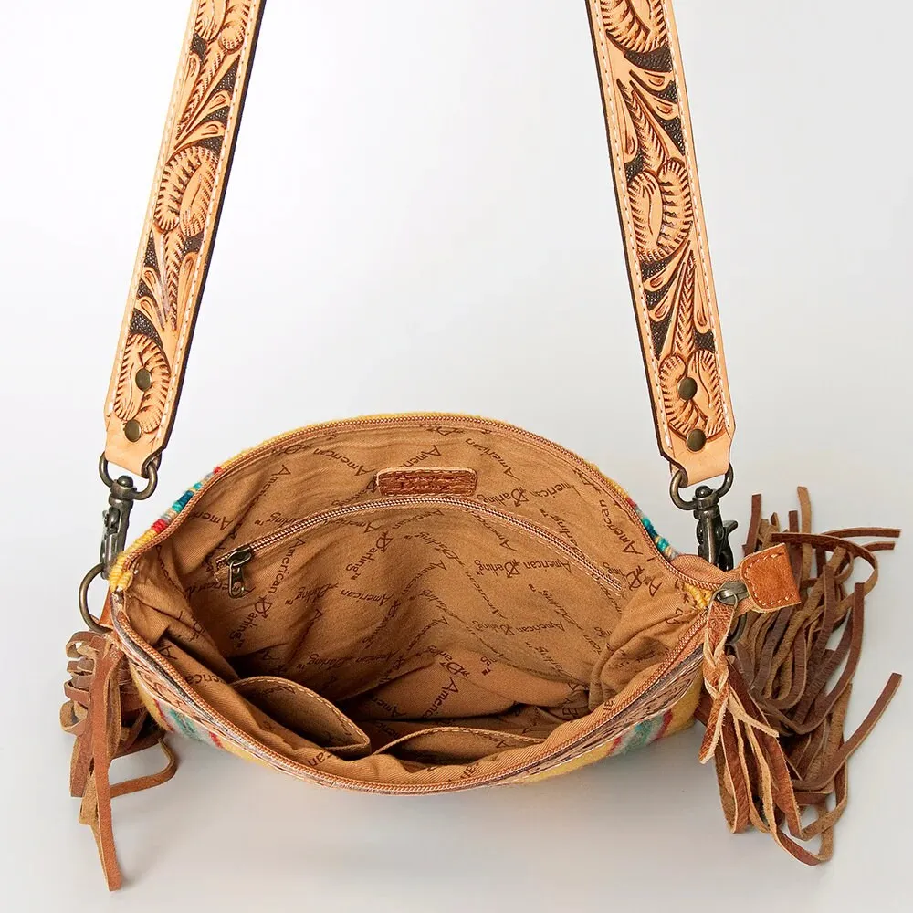 Skyler Yellow Western Leather Crossbody Purse