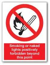 Smoking or naked lights positively forbidden beyond this point