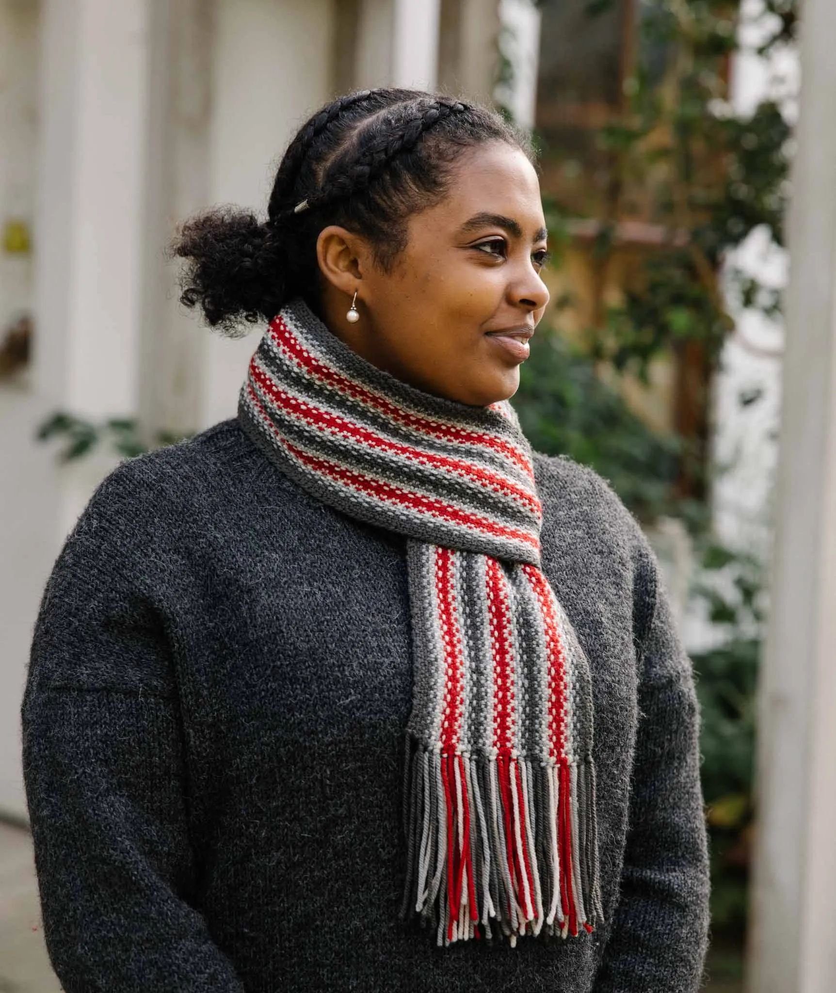 Striped Linen Stitch Scarf Using Brooklyn Tweed Arbor