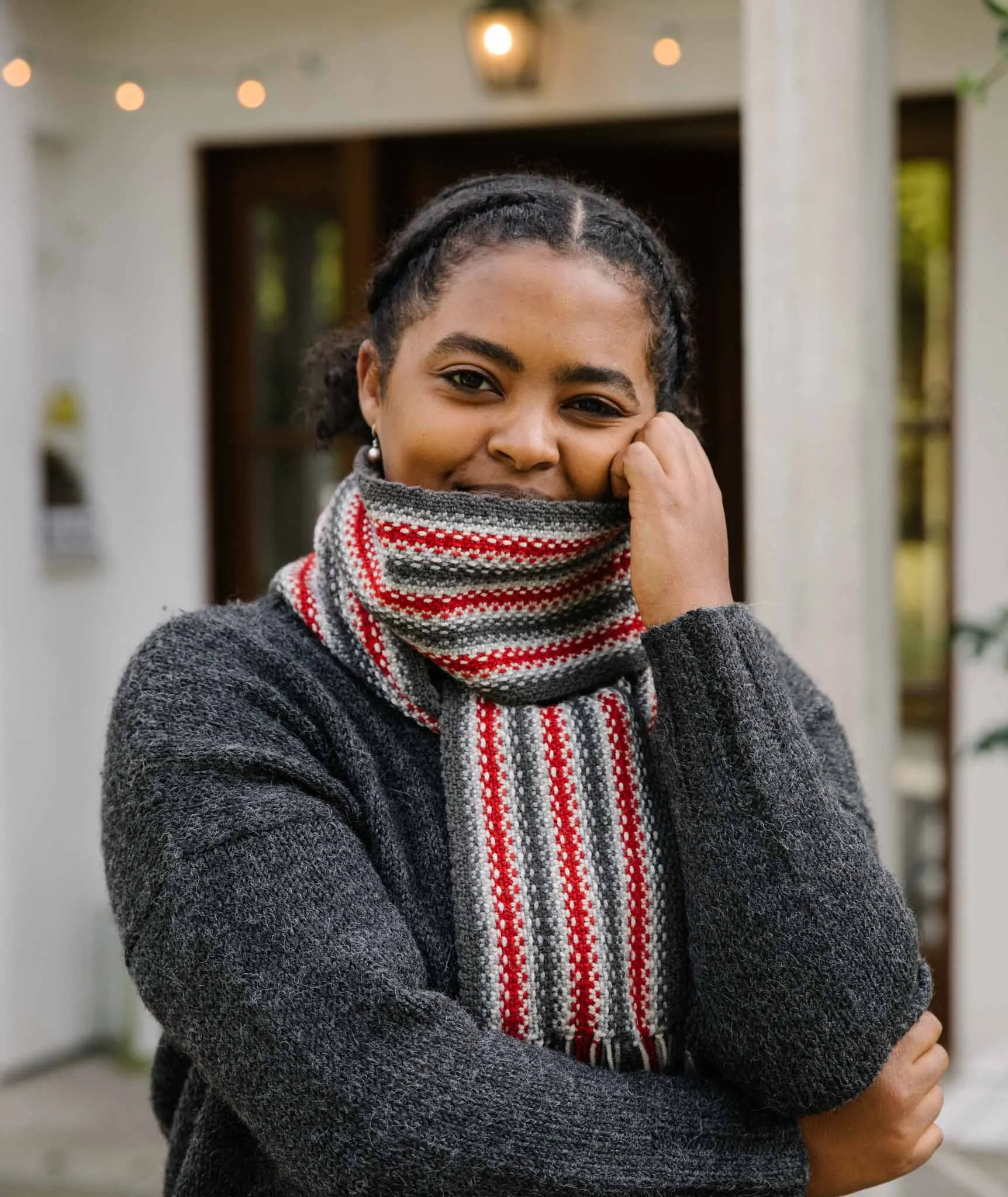 Striped Linen Stitch Scarf Using Brooklyn Tweed Arbor