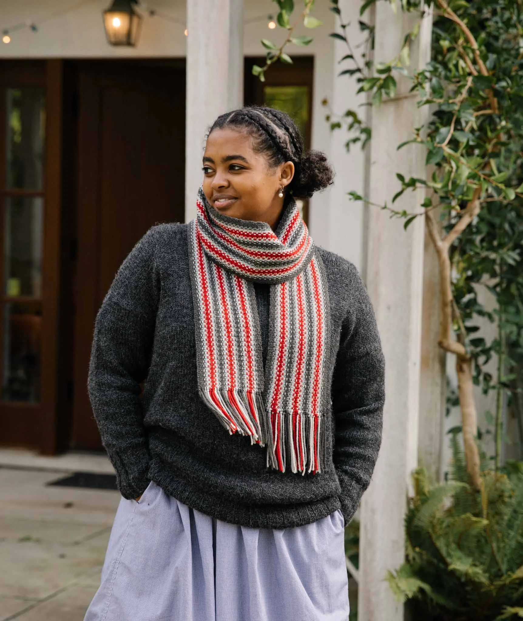 Striped Linen Stitch Scarf Using Brooklyn Tweed Arbor