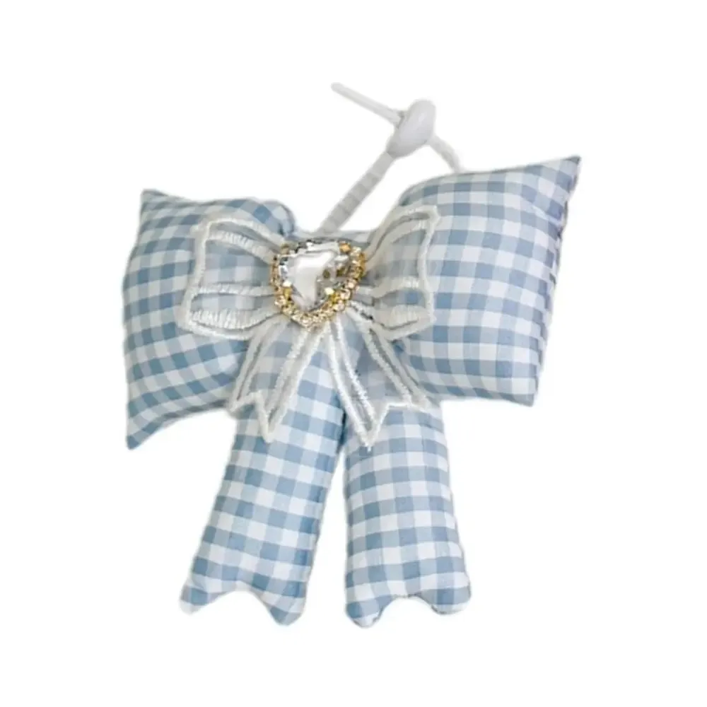 TAVIMART  -  Creative Cloth Bowknot Bag Pendant Rhinestone Lattice Bow Keychain Heart Phone Charms Pendant Phone Chains Bag Ornaments