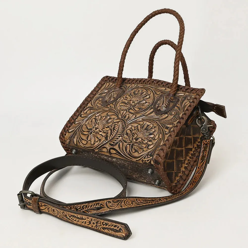 Tenney Hand Tooled Leather Tote Bag