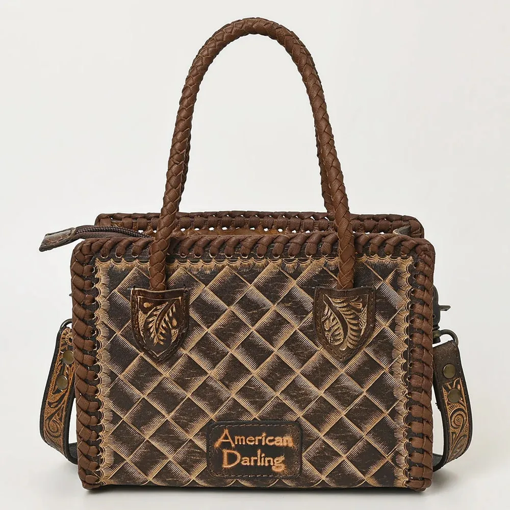 Tenney Hand Tooled Leather Tote Bag