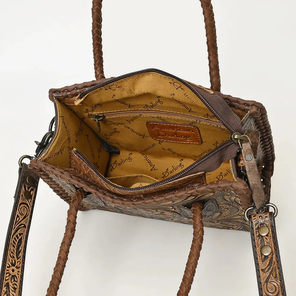 Tenney Hand Tooled Leather Tote Bag