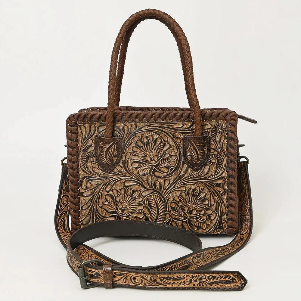 Tenney Hand Tooled Leather Tote Bag
