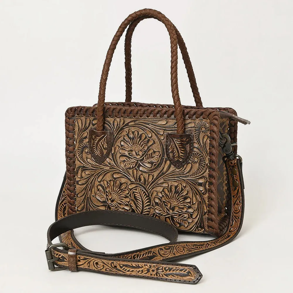 Tenney Hand Tooled Leather Tote Bag