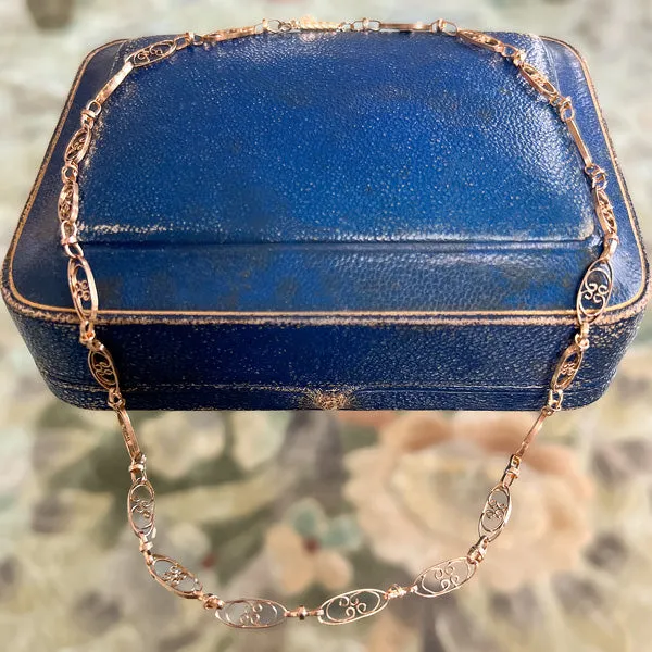 Vintage Fancy Link Chain Necklace