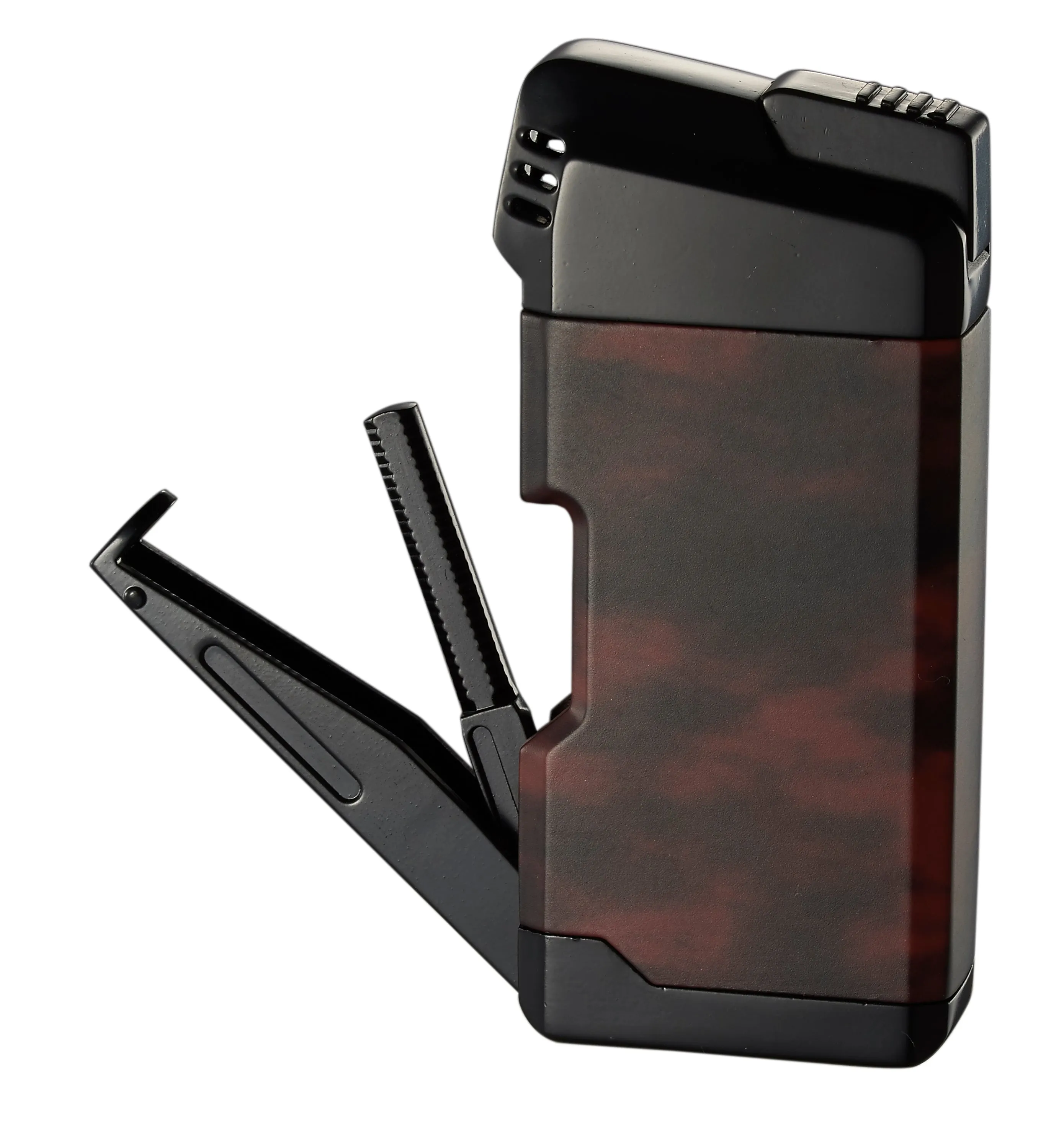 Visol Epirus Soft Flame Pipe Lighter - Dark Wood Red