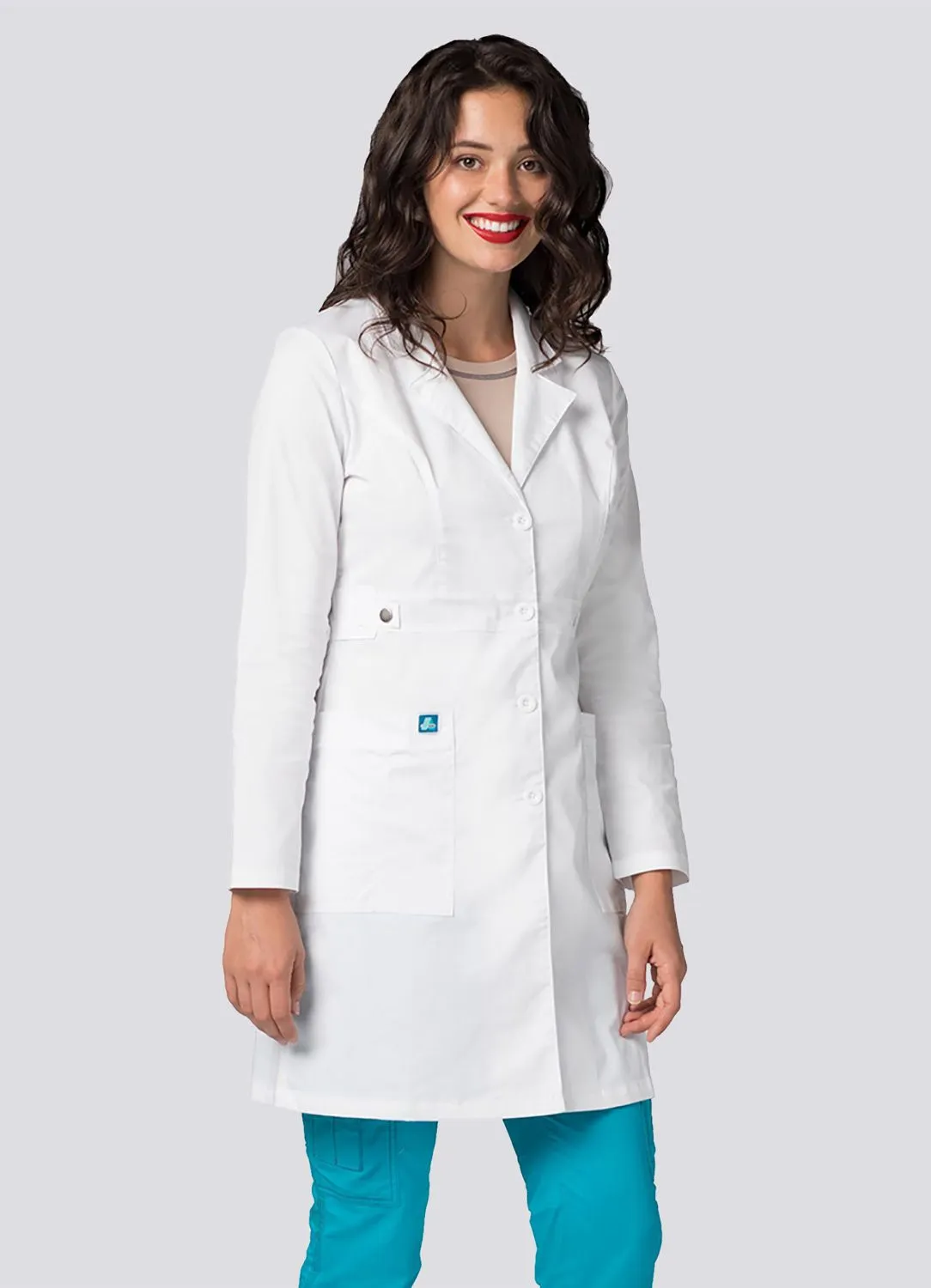 Women's 36" Tab-Waist Lab Coat by Adar XXS-3XL / White