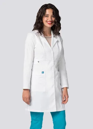 Women's 36" Tab-Waist Lab Coat by Adar XXS-3XL / White