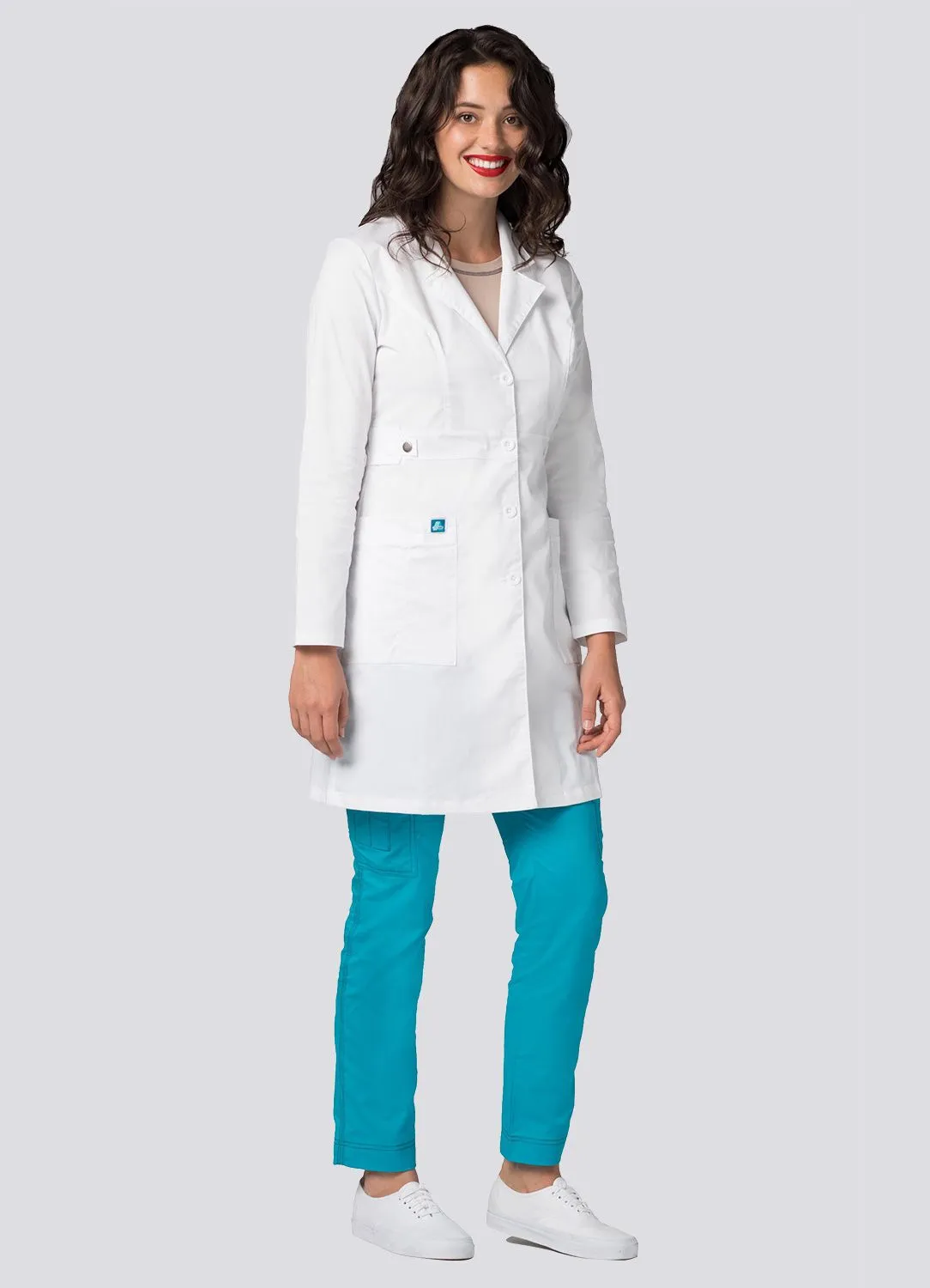 Women's 36" Tab-Waist Lab Coat by Adar XXS-3XL / White